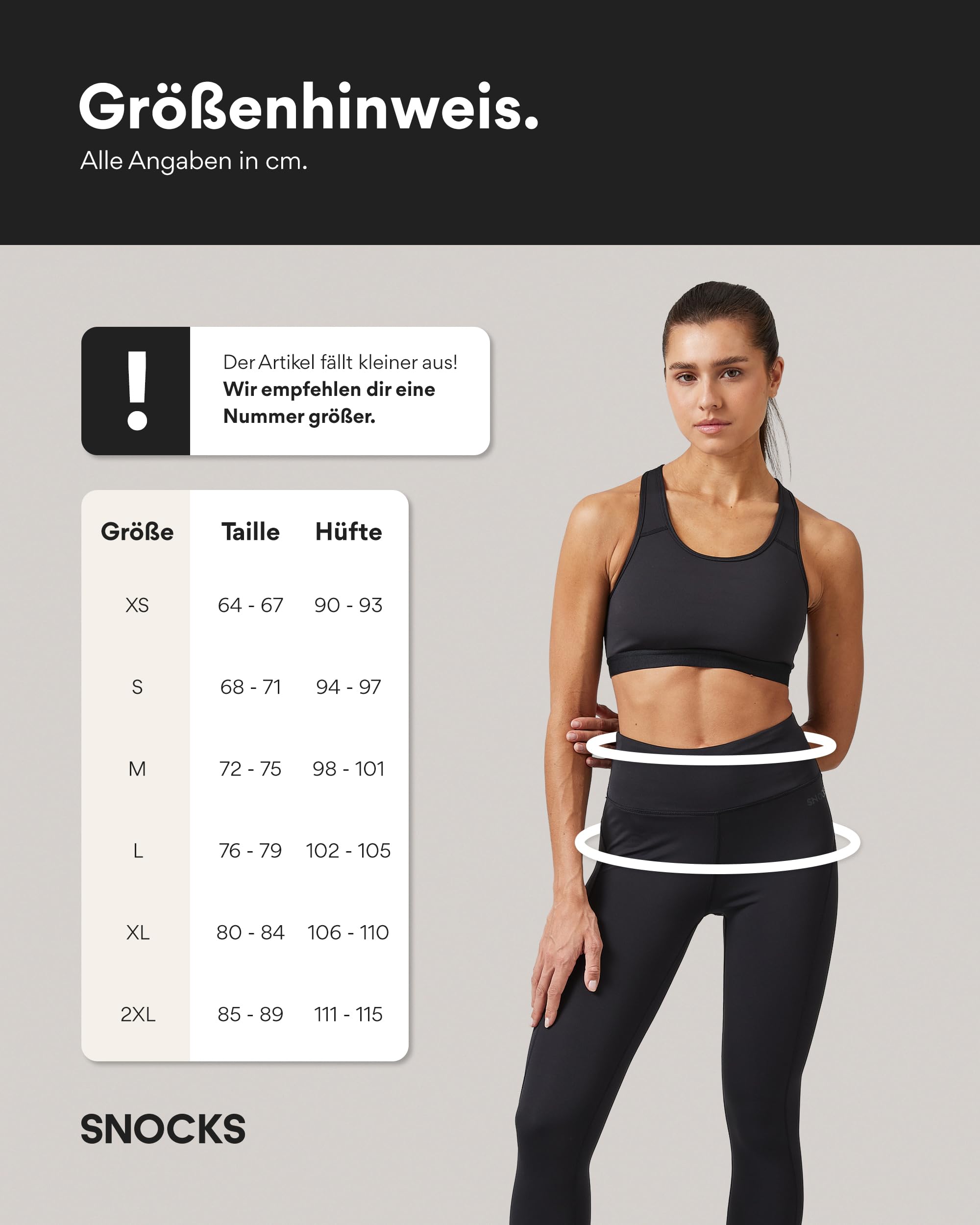 Snocks Sport Leggings Damen- Blickdicht, High-Waist-Bund, elastisch & mit Tasche - Gr. XS - 3XL - Sporthose, Yogahose, Sportleggins