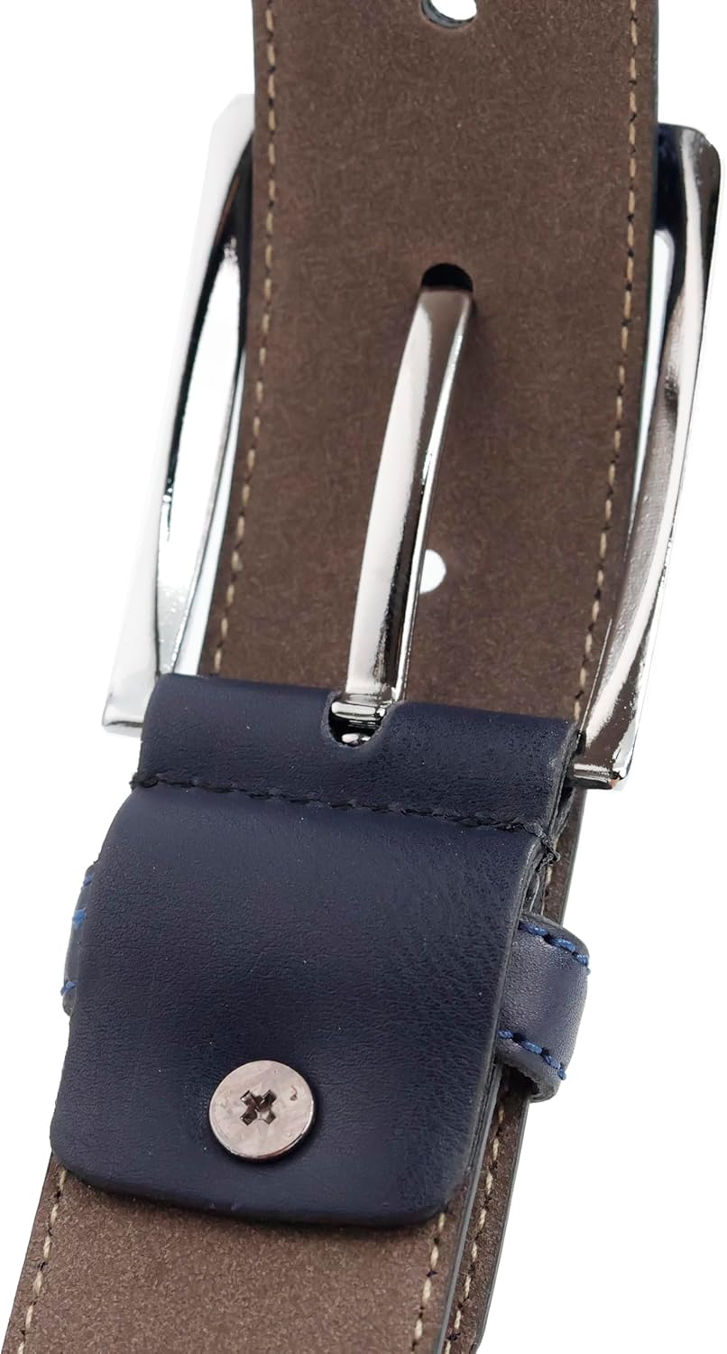 Eagle Epic Mens Belts Leather Classic Belts for Men, Men's Dress Navy Belt Work Belt for Suits, Gift for Men Size 42 - Image 5