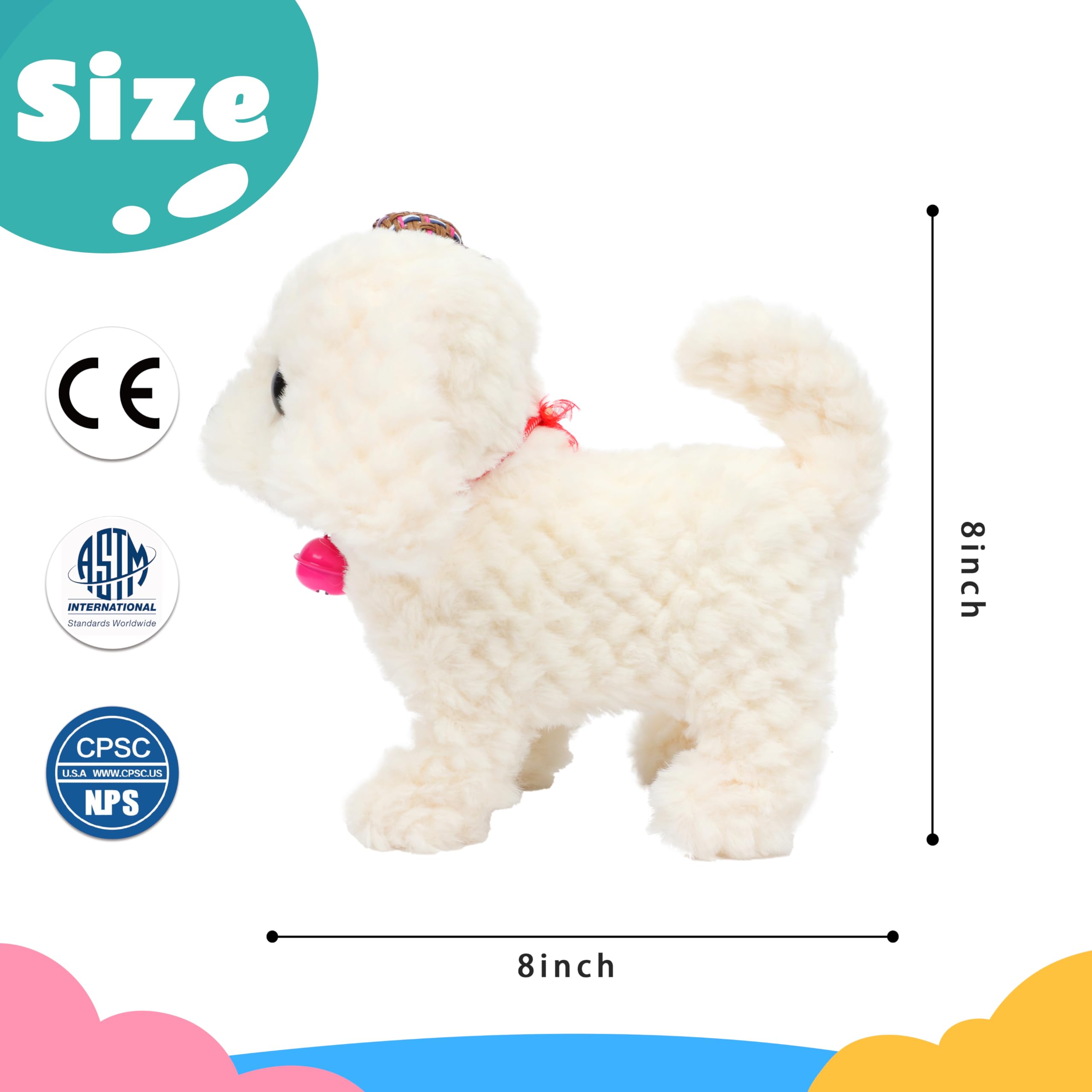 Peluche de cachorro eléctrico, juguete electrónico interactivo, mascota que camina y ladra, mueve la cola, perro de peluche que camina, San Bernardo | en línea Peluche de cachorro eléctrico, juguete electrónico interactivo, mascota que camina y ladra, mueve la cola, perro de peluche que camina, San Bernardo | en línea
