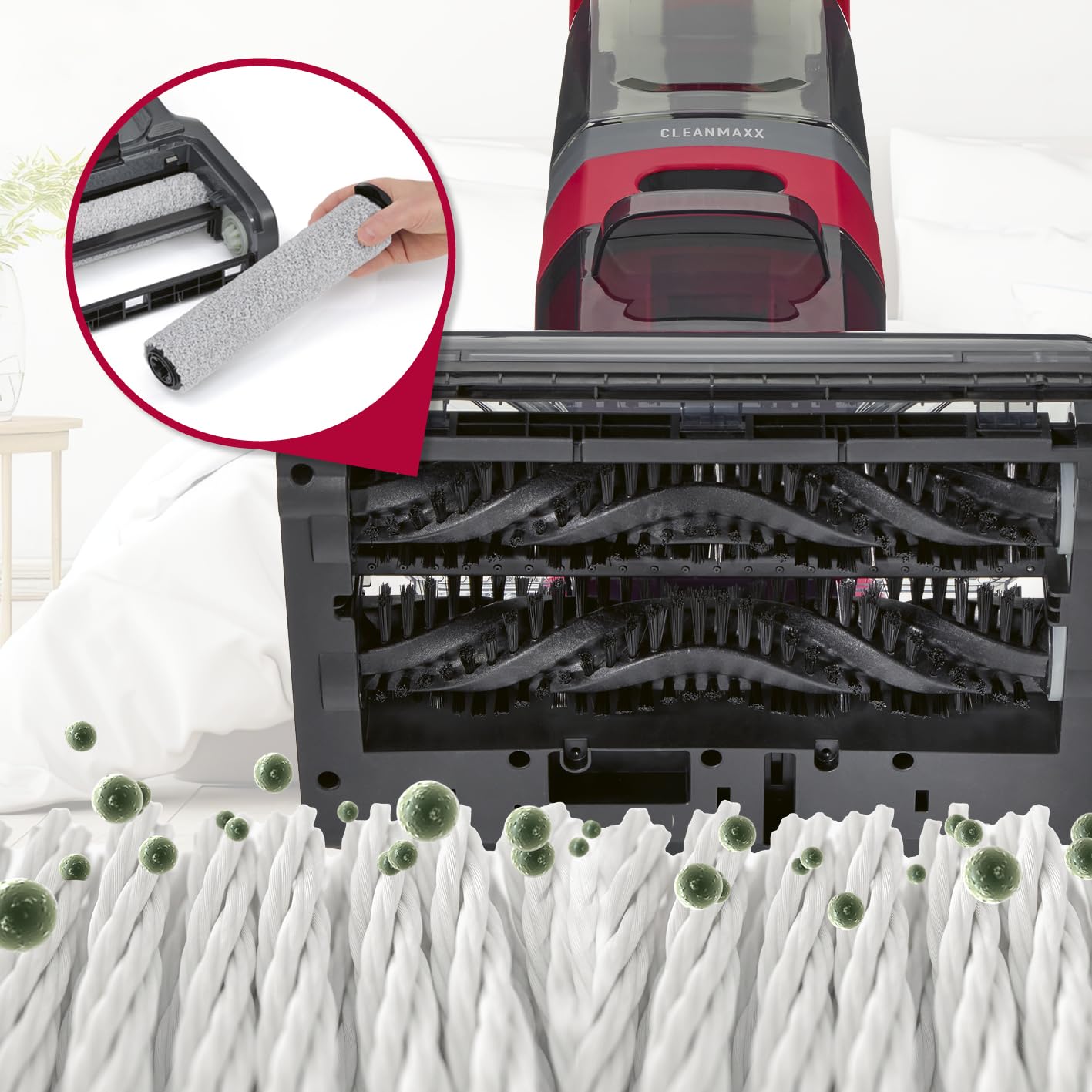 CLEANmaxx AquaStream Plus Duo - Limpiador de alfombras 3 en 1 para alfombras, suelos duros y como dispositivo limpiador de tapicería, aspiradora de aire caliente y húmedo con set de accesorios XXL