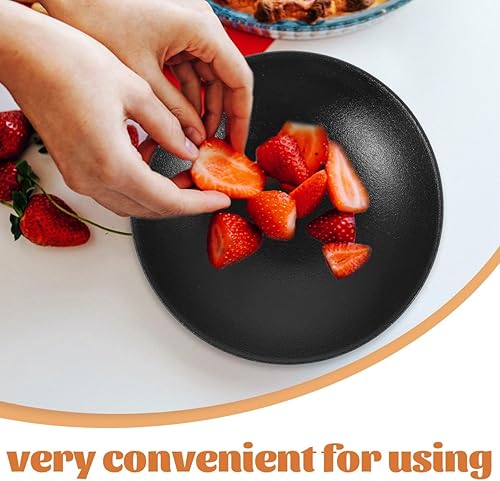 Miniatura 4 de Cabilock Frutero de cerámica con pedestal, bandeja para servir con pies altos, elegante soporte de exhibición negro para encimera de cocina,