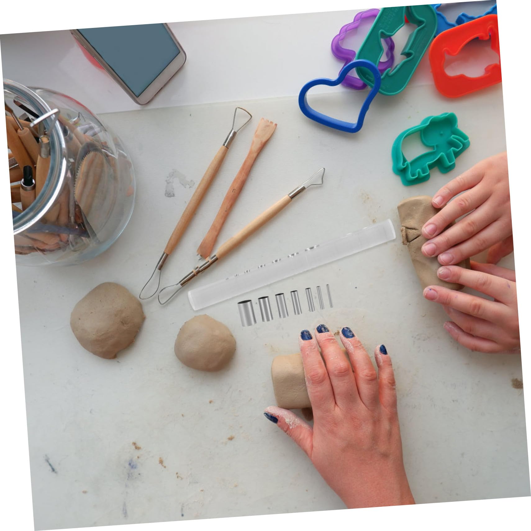 VILLCASE 4sets Strumenti per Modellare Argilla di Utensili per Ceramica e Scultura Argilla Kit per Fai da Te Materiale Resistente e Leggero per Progetti di Ceramica e Hobby Creativi