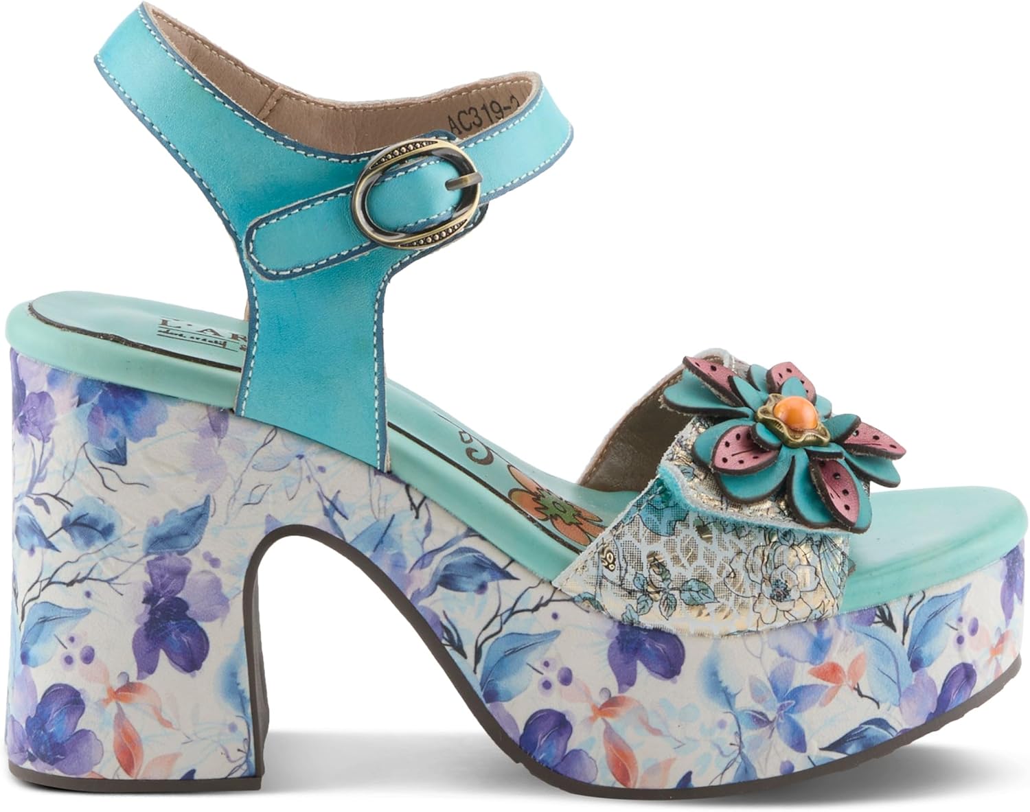 L`Artiste Felis Women’s Platform Sandal with Hand-painted Style & Cushioned Ease