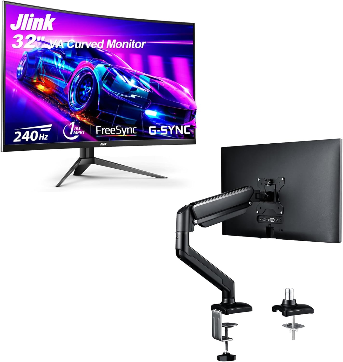 Amazon.com: Jlink 32-Inch Curved Gaming Monitor up to 240Hz,1080P ...