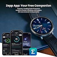 Vista 8 de Amazfit Active 2 - Reloj inteligente de alta calidad (redondo) para Android y iPhone, batería de 10 días, resistente al agua, mapas GPS, monitor