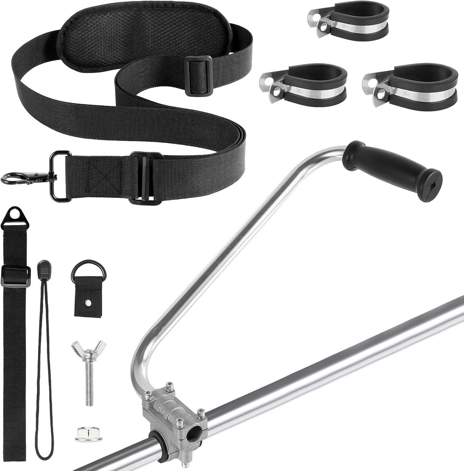 Ergonomic Weed Eater Handle Extension Back Saver Trimmer Grip for Lawn Care and Landscaping, Durable Weedeater Handle for Comfortable Use with Shoulder Strap Harness