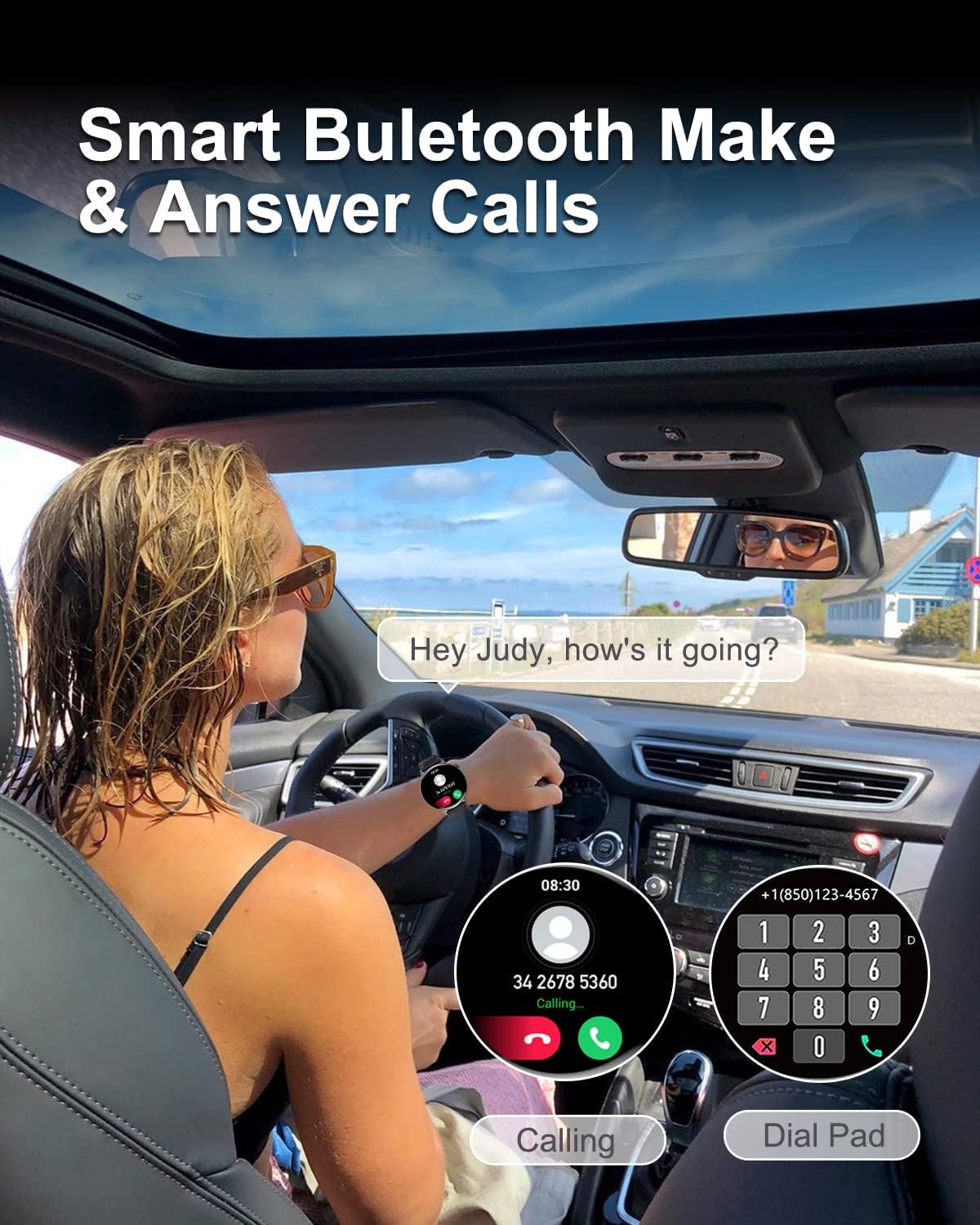 Smart Watch for Women with Bluetooth Call, Dials Customizable Fitness Watch, Activity Trackers and Smartwatches for Android Phones and iPhone Compatible, Sleep/Health Monitor, Pedometer Watch