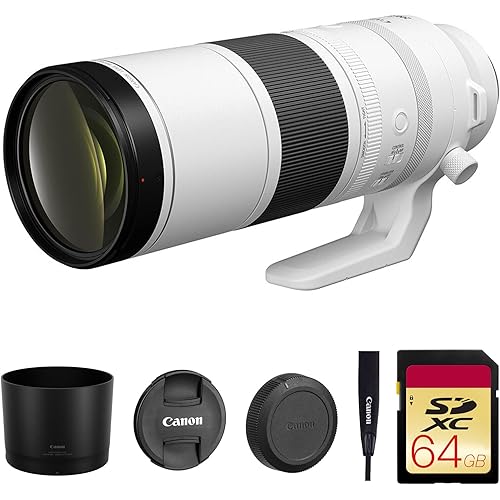 Canon RF 200-800mm f/6.3-9 is USM Lens – Full-Frame Super-Telephoto Zoom with Image Stabilization for Wildlife, Sports & Birding (6263C002) + 64GB Memory Card