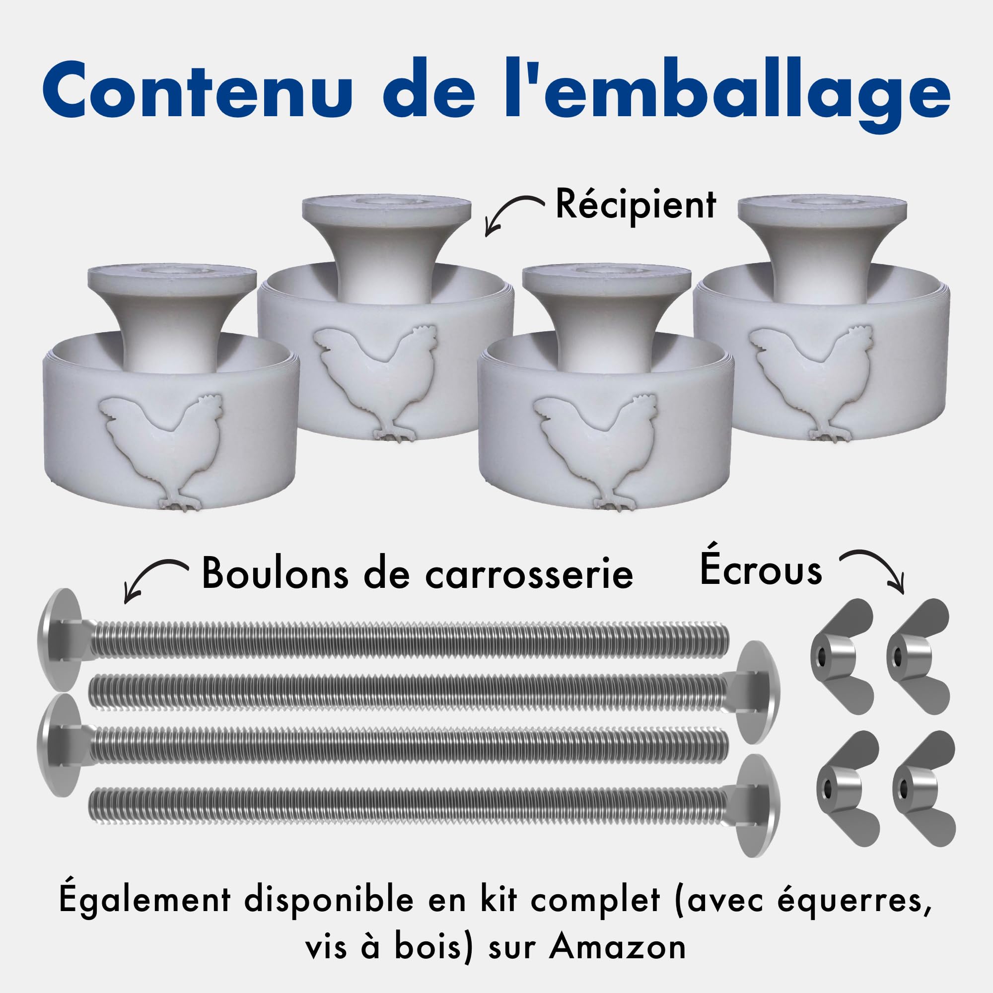 4X récipients pour barrière Anti-acariens de perchoir à Poules Contre Le pou Rouge, Protection Anti-acariens, piège à acariens, poulailler (pour 2 perchoirs)
