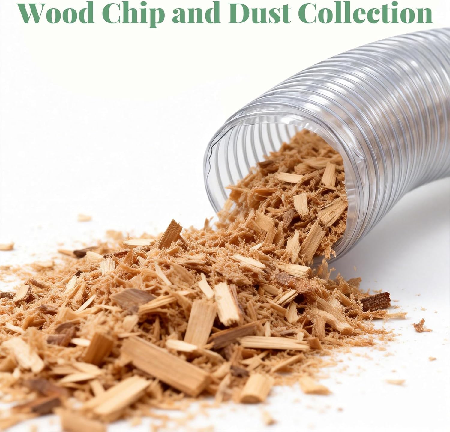 6 Inches 30 FT PVC Dust Collection Hose, Flexible Puncture Resistant Hose with 8 Stainless Steel Clamps, Clear Vacuum Hose for Industrial and Home Use