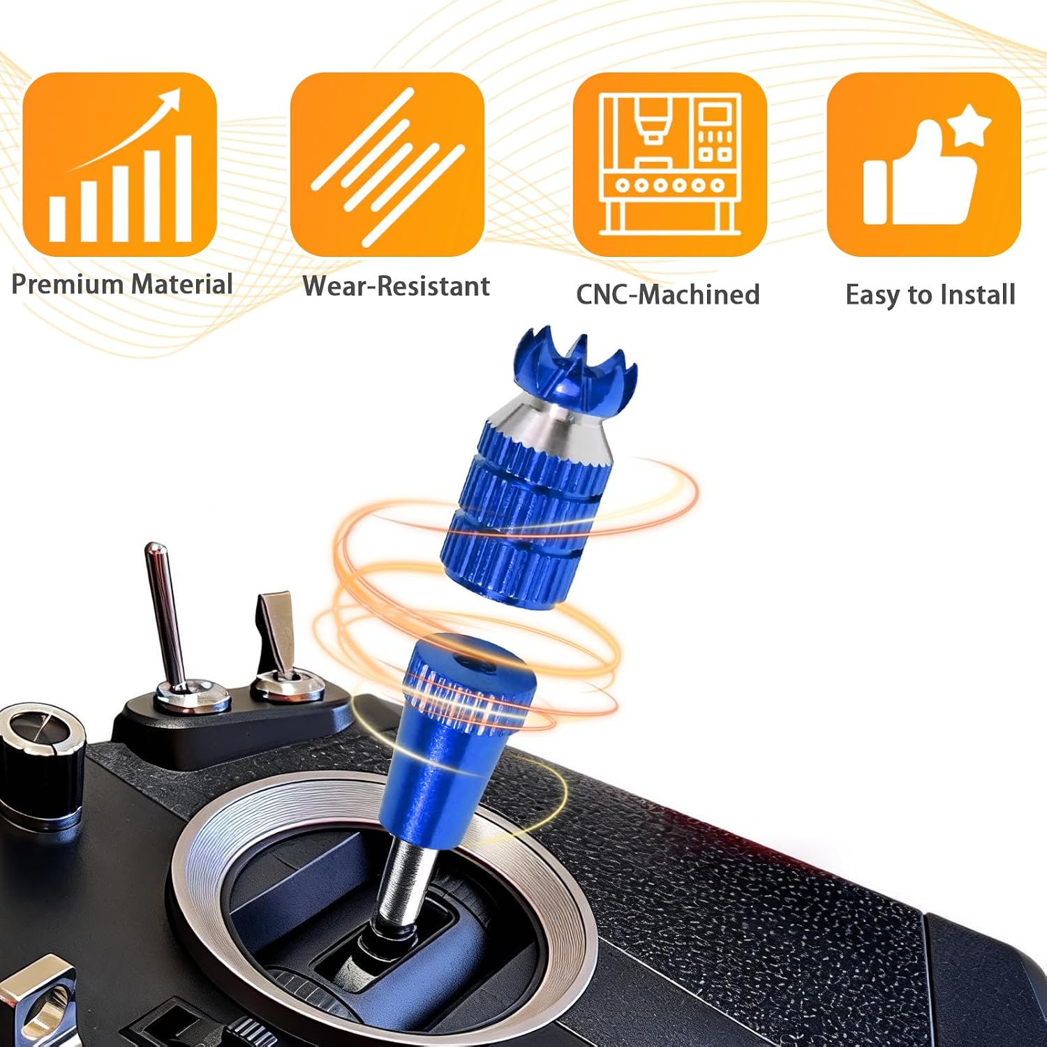 2pcs RC M3 Transmitter Stick Ends Controller Thumb Rocker for Futaba image 4