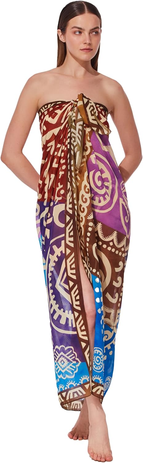 Gottex Pareo Cover-Up - Self-Tie Closure, Semi-Sheer Fabric, Versatile Design, One Size Fits Most