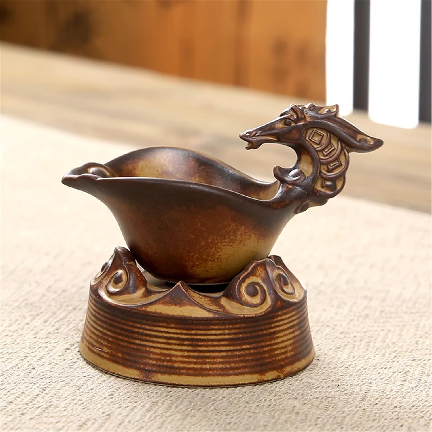 Rough Clay Fairness Cup, Ceramic Tea Sea, Vintage Style, Large Size, Tea Pouring Pot-style6