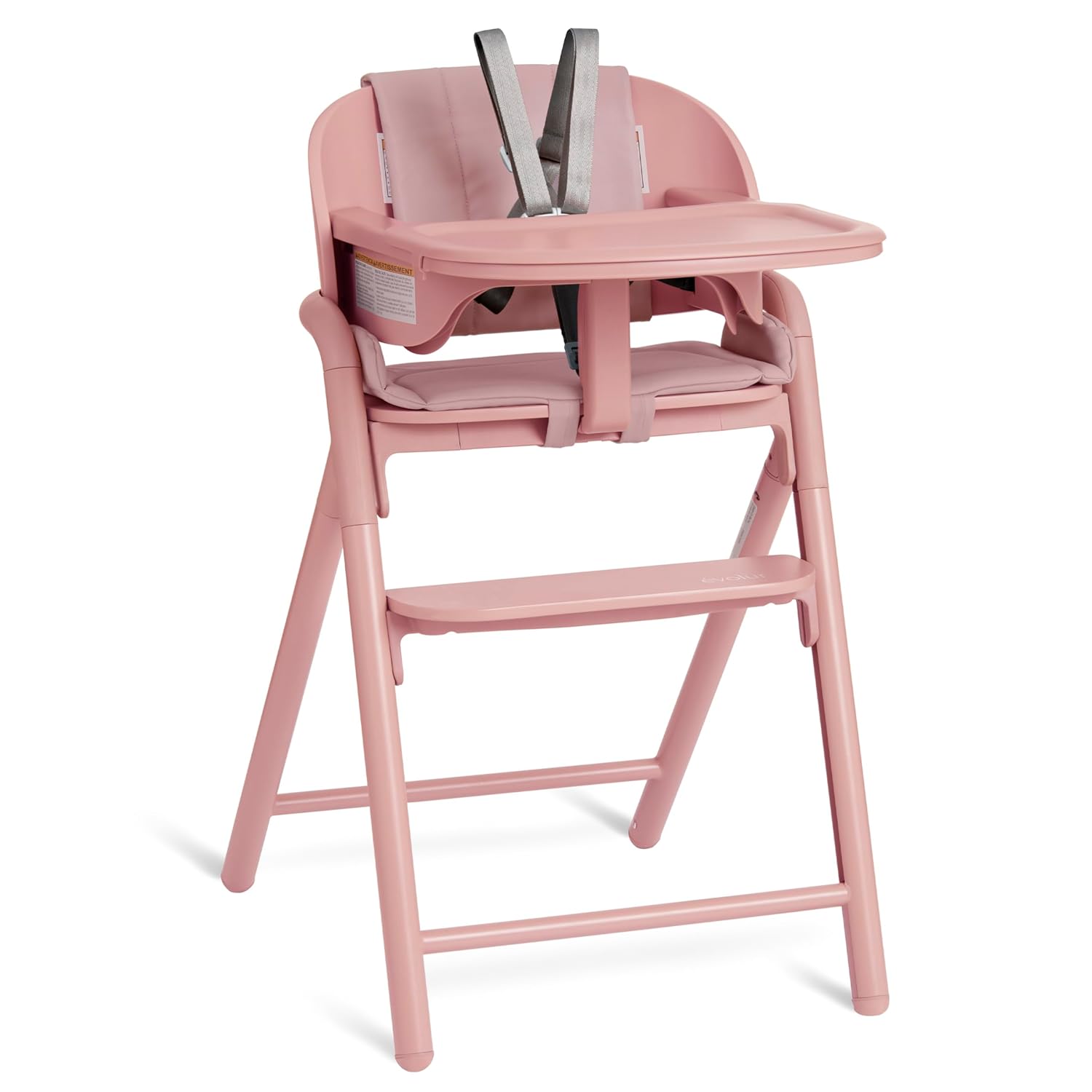 Evolur Step and Savor Baby High Chair, Converts to Adult Stool, 5 Position Adjustable Height and Footrest Positions Portable High Chair, Removable Tray, Easy to Clean and Removable Cushion