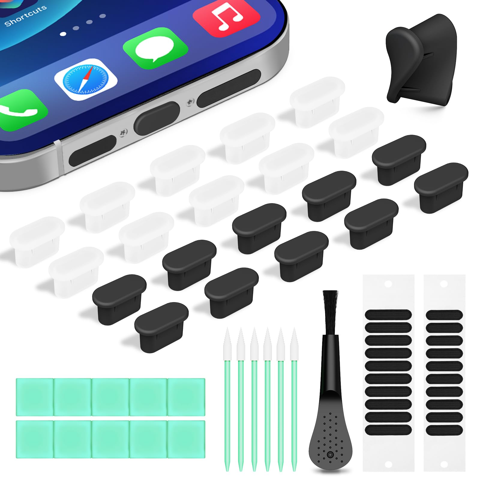 Enchufe antipolvo USB C protector de silicona contra pelusas de bolsillo 7