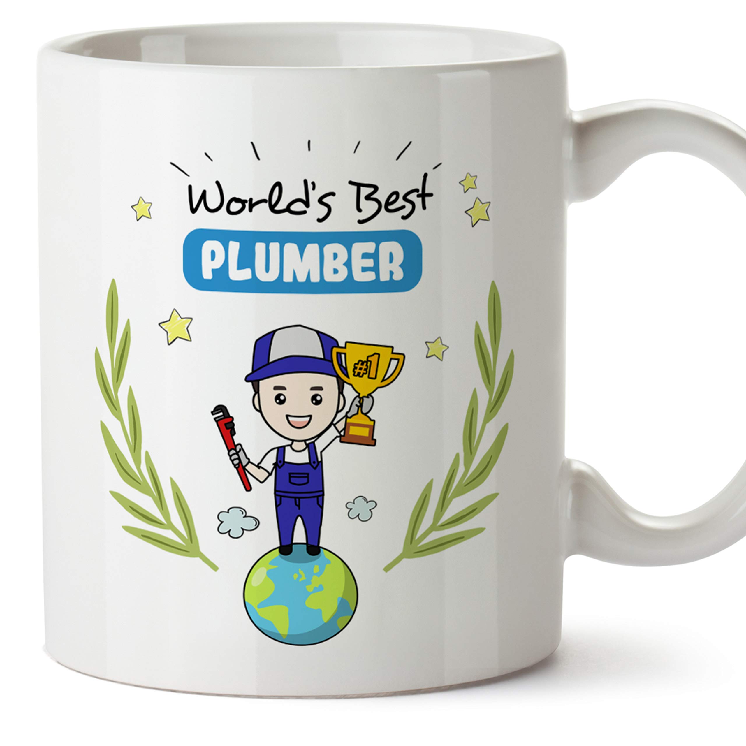 MUGFFINS Plumber Mug - "World's Best Plumber" - Funny Plumbing Gift/Present - Tea/Coffee Ceramic Cup 11oz — image 1