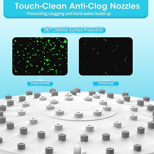 Miniatura 7 de FASDUNT Cabezal de ducha con mano, cabezal de ducha filtrado con manguera extra larga de 80 pulgadas, filtro de 20 etapas para suavizar el agua dura