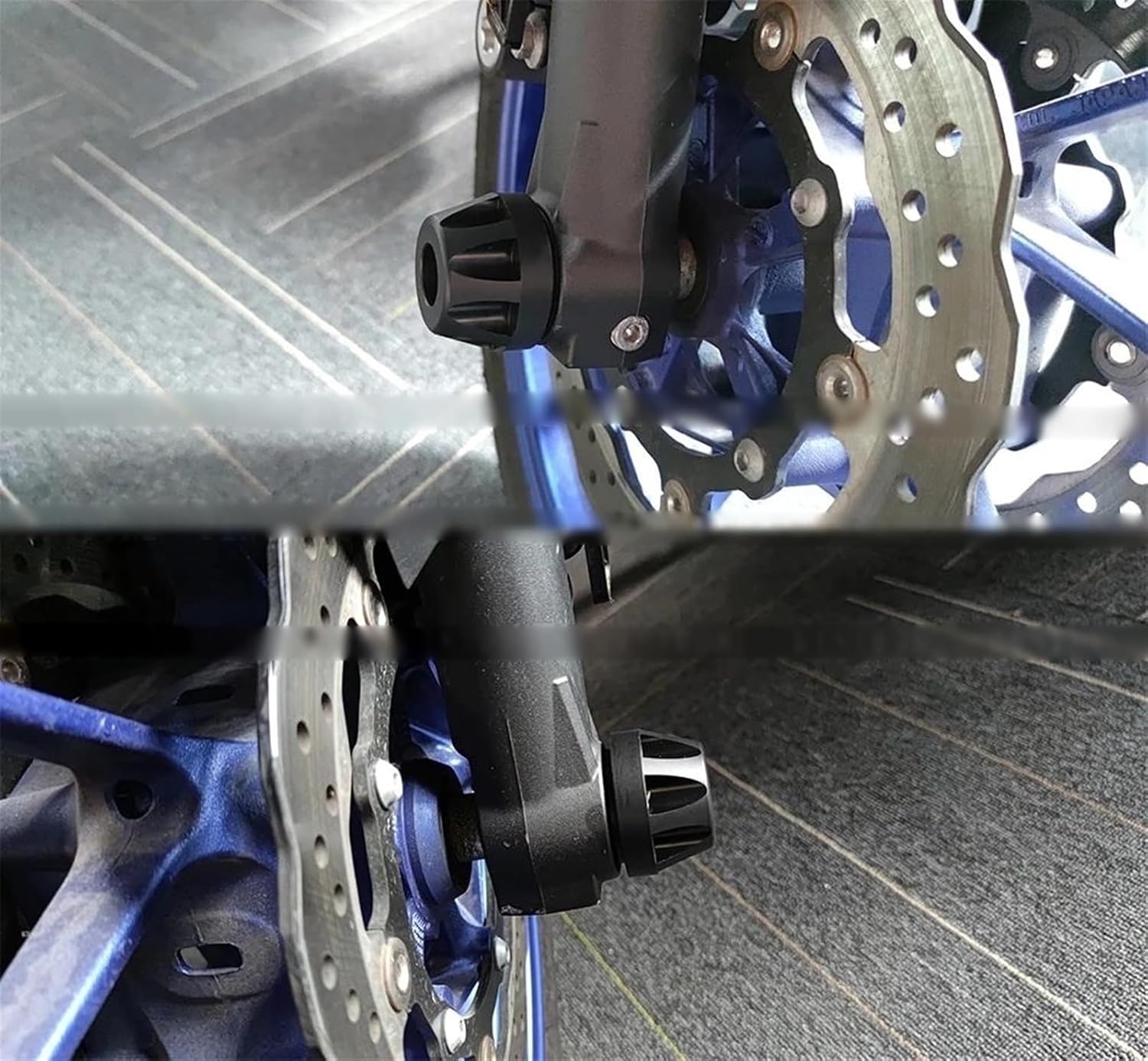 Protector Frames Rear Front Axle Fork Crash Slider for YAM-AHA YZF-R7 YZF R7 2021 Motorcycle Wheel Protector YZFR7 YZF690 2022 POM CNC Accessories Crash Pads (Color : Front-Rear Black)