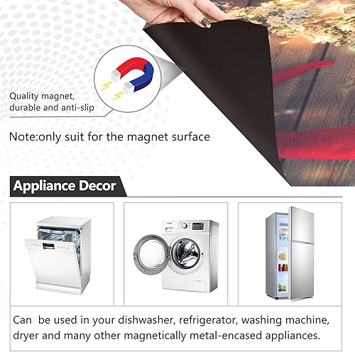 Miniatura 3 de Gnomos de Navidad, Santa Claus, cubierta magnética para lavavajillas para puerta delantera, cubierta magnética para lavadora, panel de nevera,