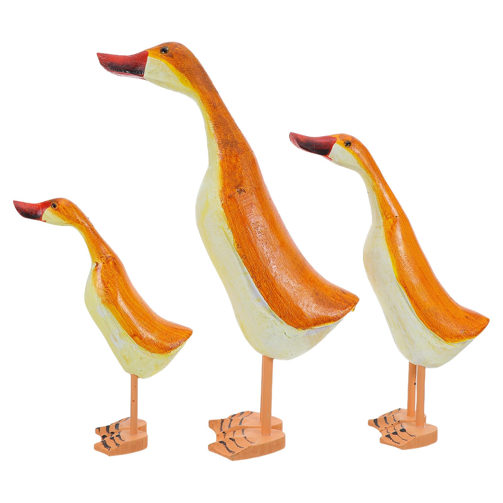 Figuras de pato con base estable para decorar salones y terrazas sin riesgo de caídas