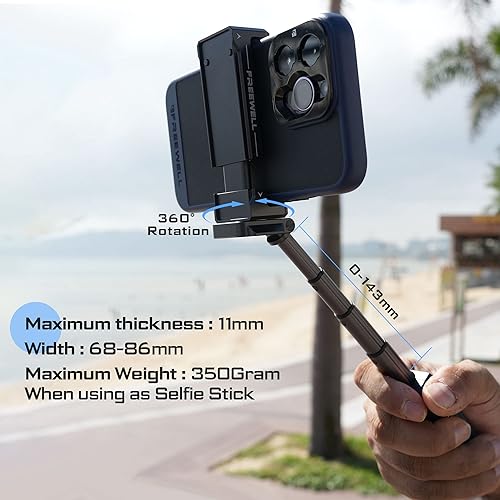 Miniatura 2 de Freewell Versátil Bluetooth Smartphone Selfie Grip con ARCA estándar, soporte de zapata fría para iPhone, teléfono celular Samsung