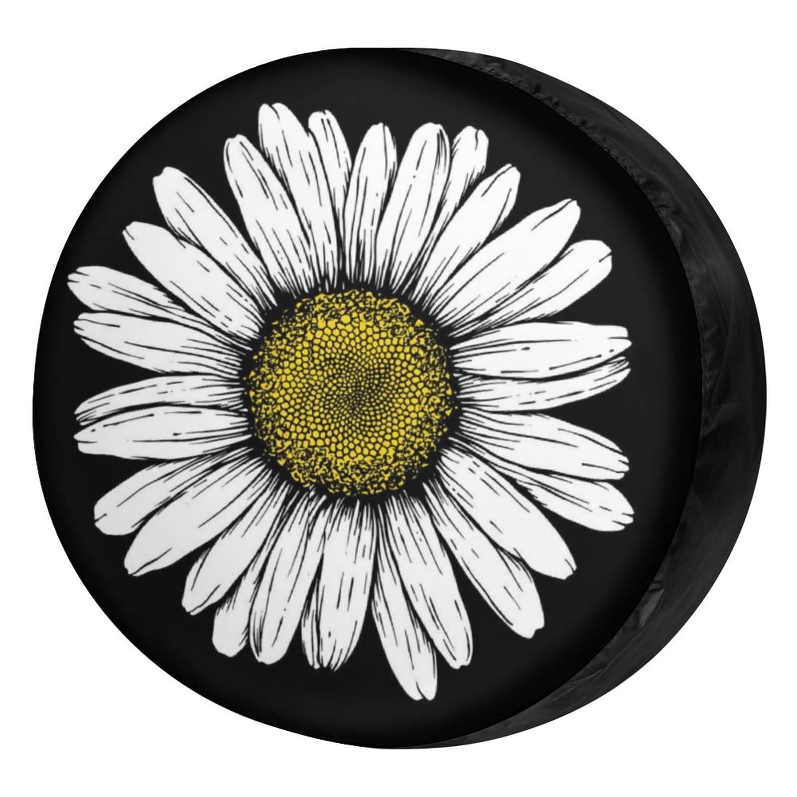 Foruidea Daisy Flower Spare Tire Cover Wheel Tire Cover Fit Trailer, RV, SUV and Many Vehicle 18inch