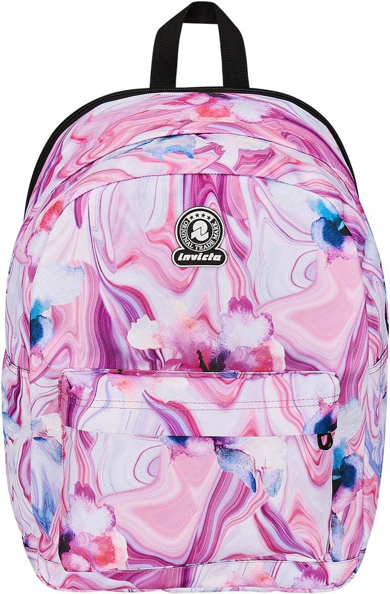 Invicta Ollie Fantasy Mono-Compartment Backpack, Full Space, Pink and Purple, with Extendable Zip Strap, Maximum Capacity, Bottle Pocket and Laptop Compartment, School & Travel, Boys, pink, Taglia,