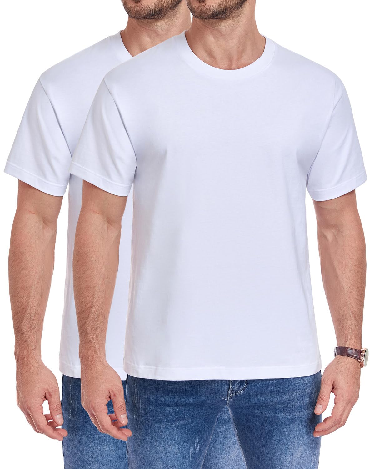 wirarpa Men's T-Shirts 100% Cotton Crewneck