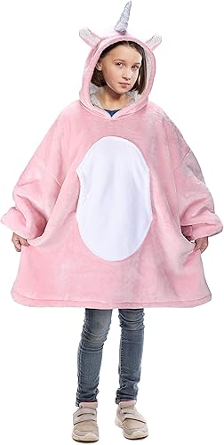 Miniatura 20 de Catalonia Sudadera tipo manta con capucha para niños, sudadera de sherpa extragrande para adolescentes jóvenes, idea de regalo