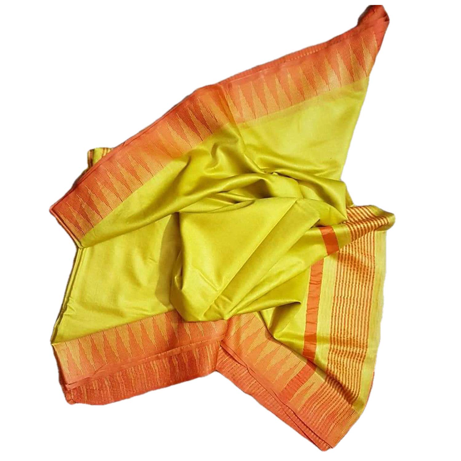 India Meets India Ethnic Indian Women's Bhagalpuri Handloom Kota Silk Saree with Contrast Temple Border and tussels