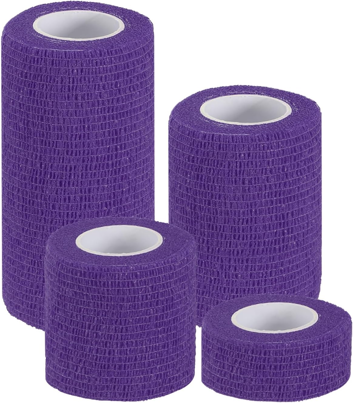 PATIKIL 1"/2"/3"/4" Self Adhesive Bandage Wrap, 4 Pcs 5 Yard Elastic Self Breathable Self Adherent Wrap Tape for Stretch Athletic Sports Wrist Ankle Outdoor Tape, Dark Purple