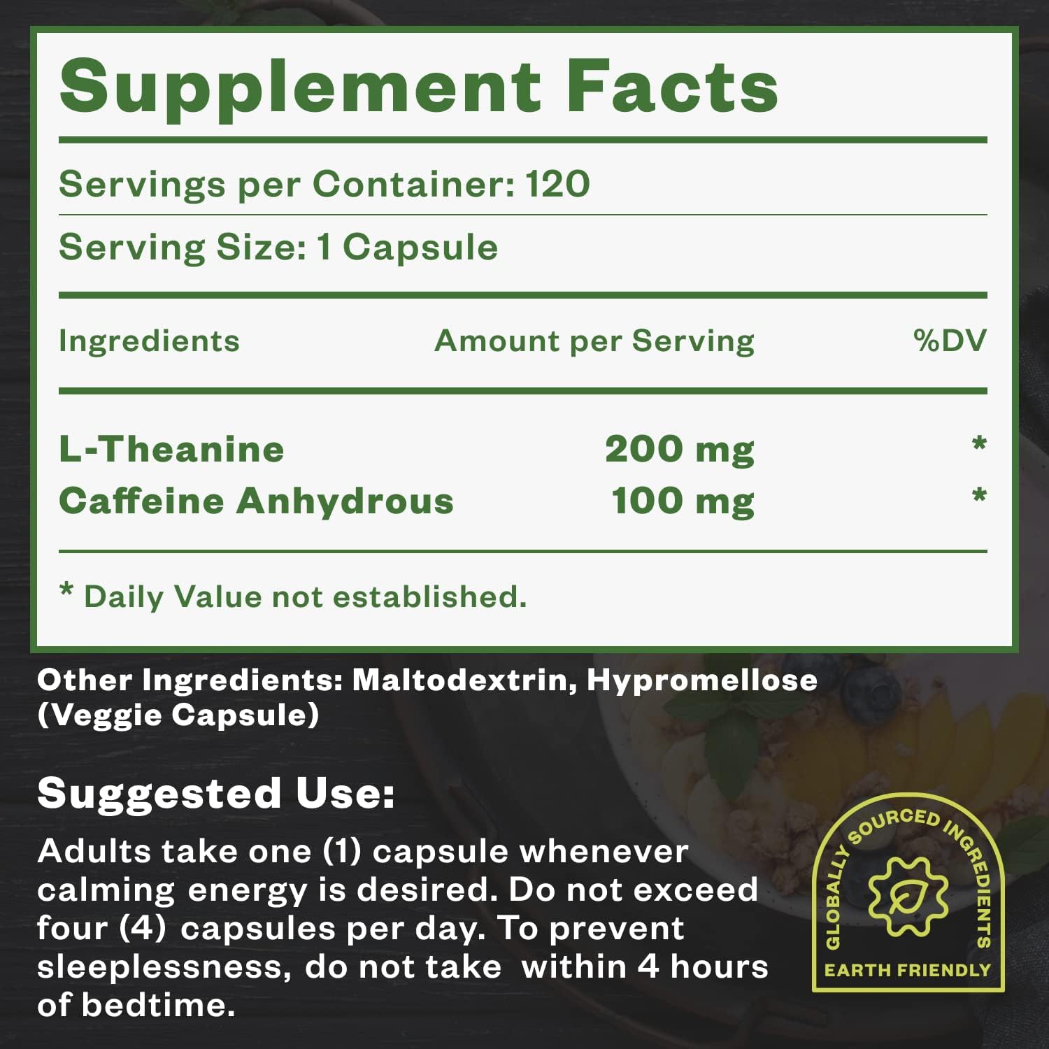 Purisure Caffeine Theanine Capsules, Caffeine Pills 100mg L Theanine for Pre Workout, Energy, and Clarity, Energy Pills for Fatigue, Nootropic Supplement, 120 Day Supply - Image 7