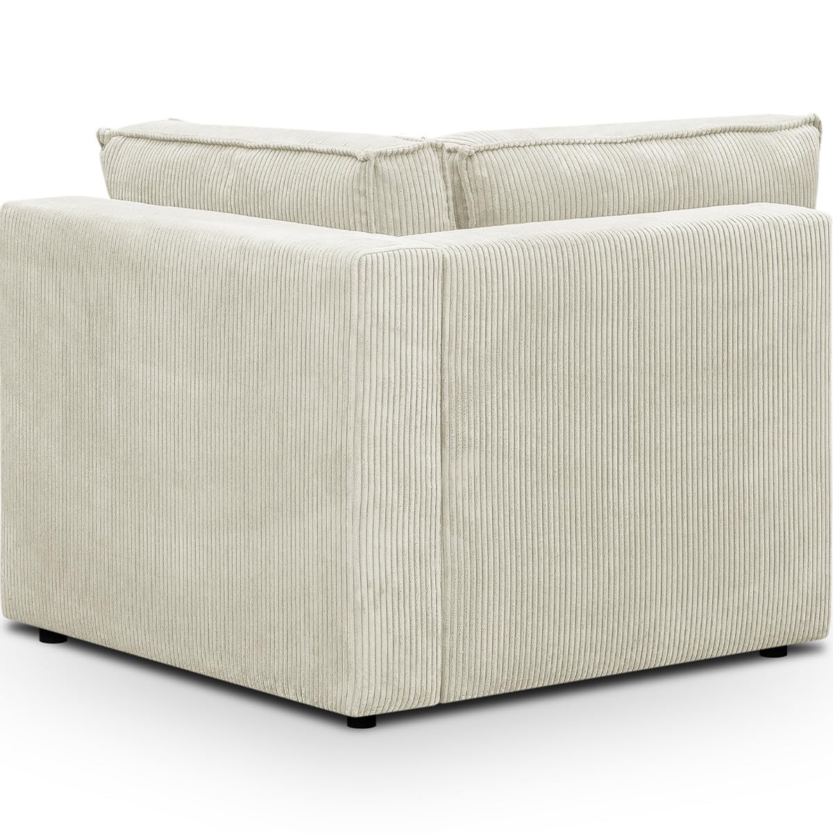 HOMIFAB Module d'angle à Gauche Harper Mod Velours Côtelé Beige 99x99x84 cm