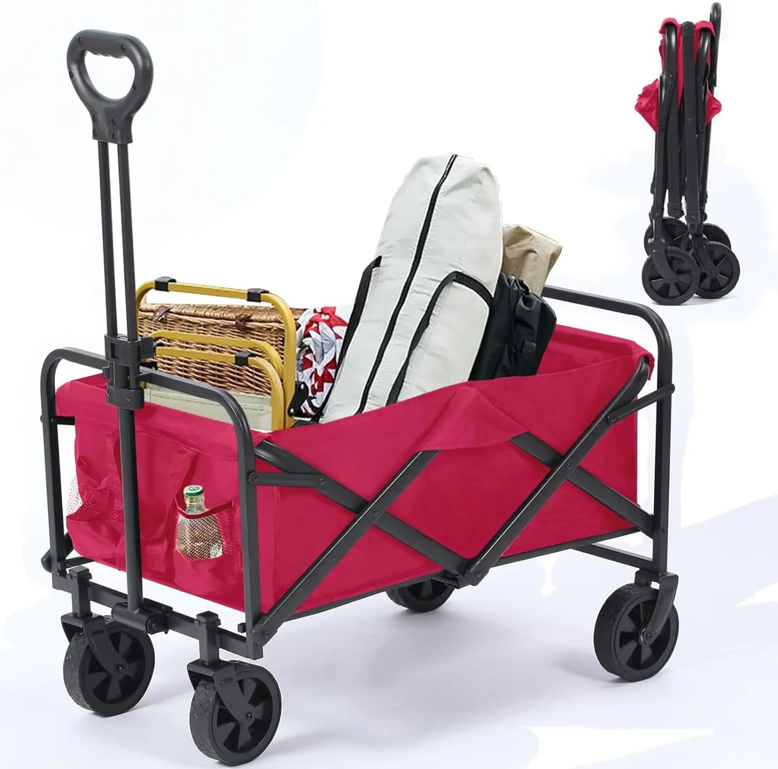 Chariot pliable a roulette pliable 100kg - Chariot de jardin de transport stable et maniable