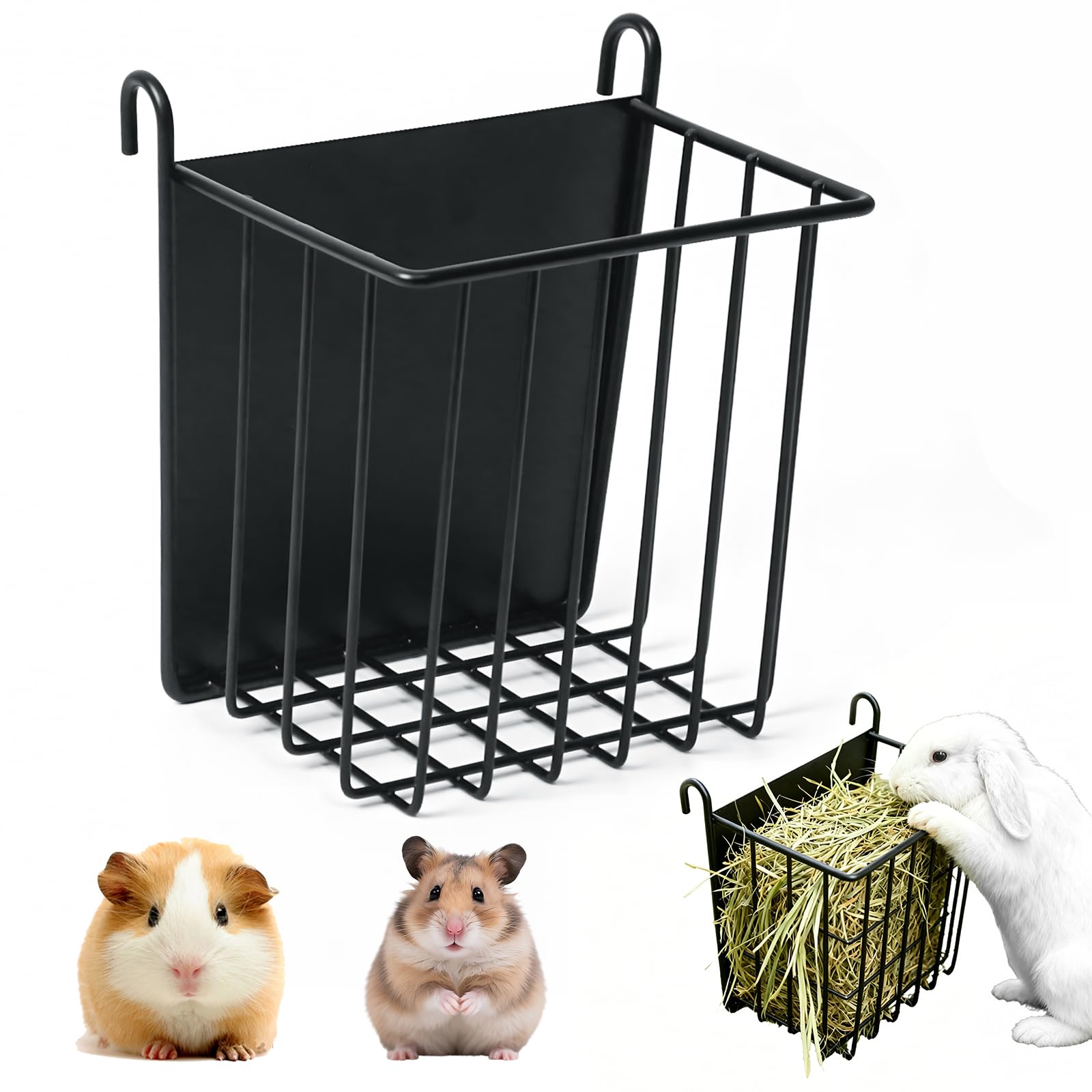 Rabbit Hay Feeder, Guinea Pig Hay Feeder metal hanging rack holder for for Guinea Pig Ferret Chinchilla Bunny Hay storage for rabbits and guinea pigs