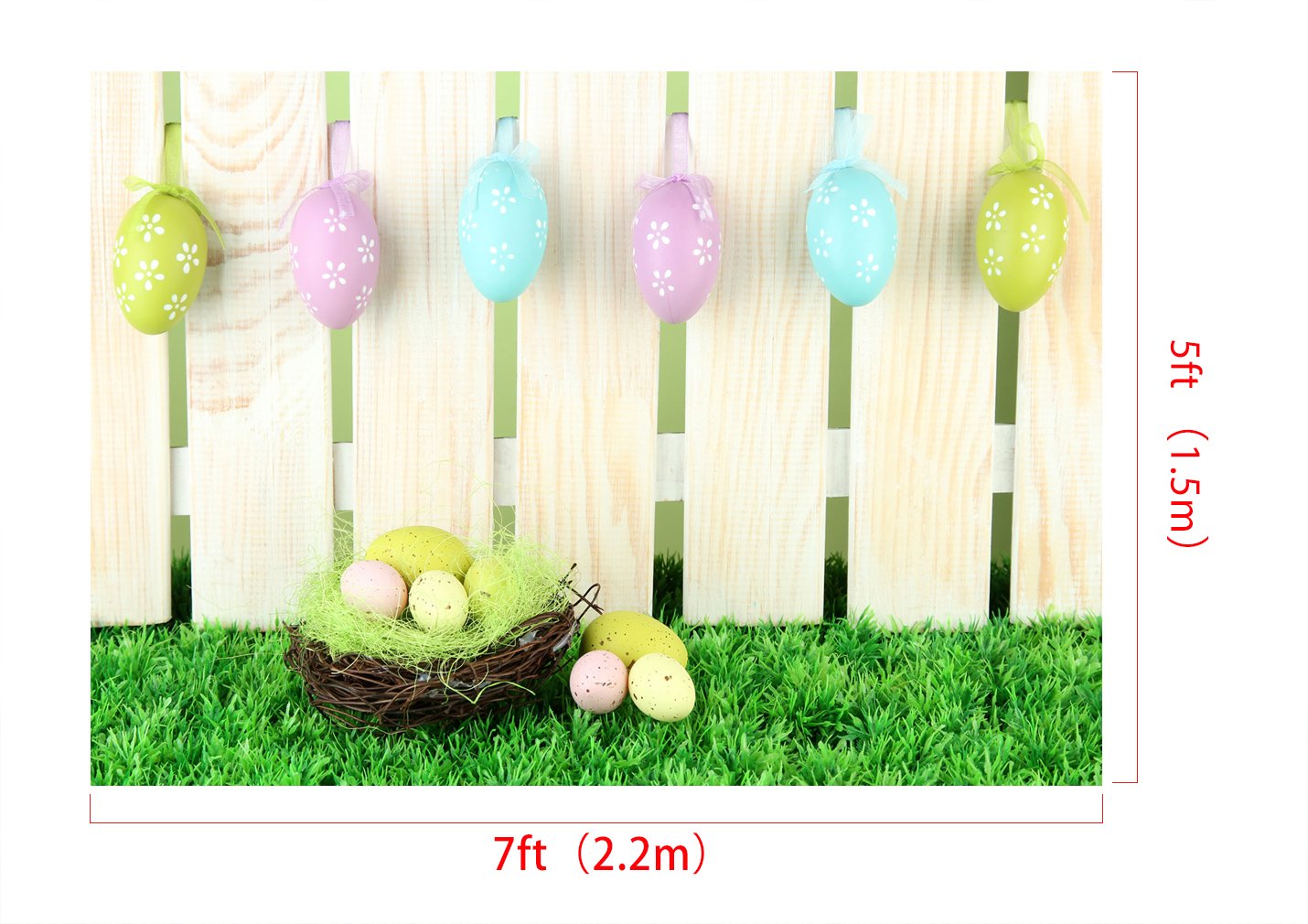 KateHome PHOTOSTUDIOS Fotografia di Pasqua Sfondo 2.2x1.5 m Foto Primavera Fondali Uova Fotografia Sfondo Neonato Sfondo per Studio