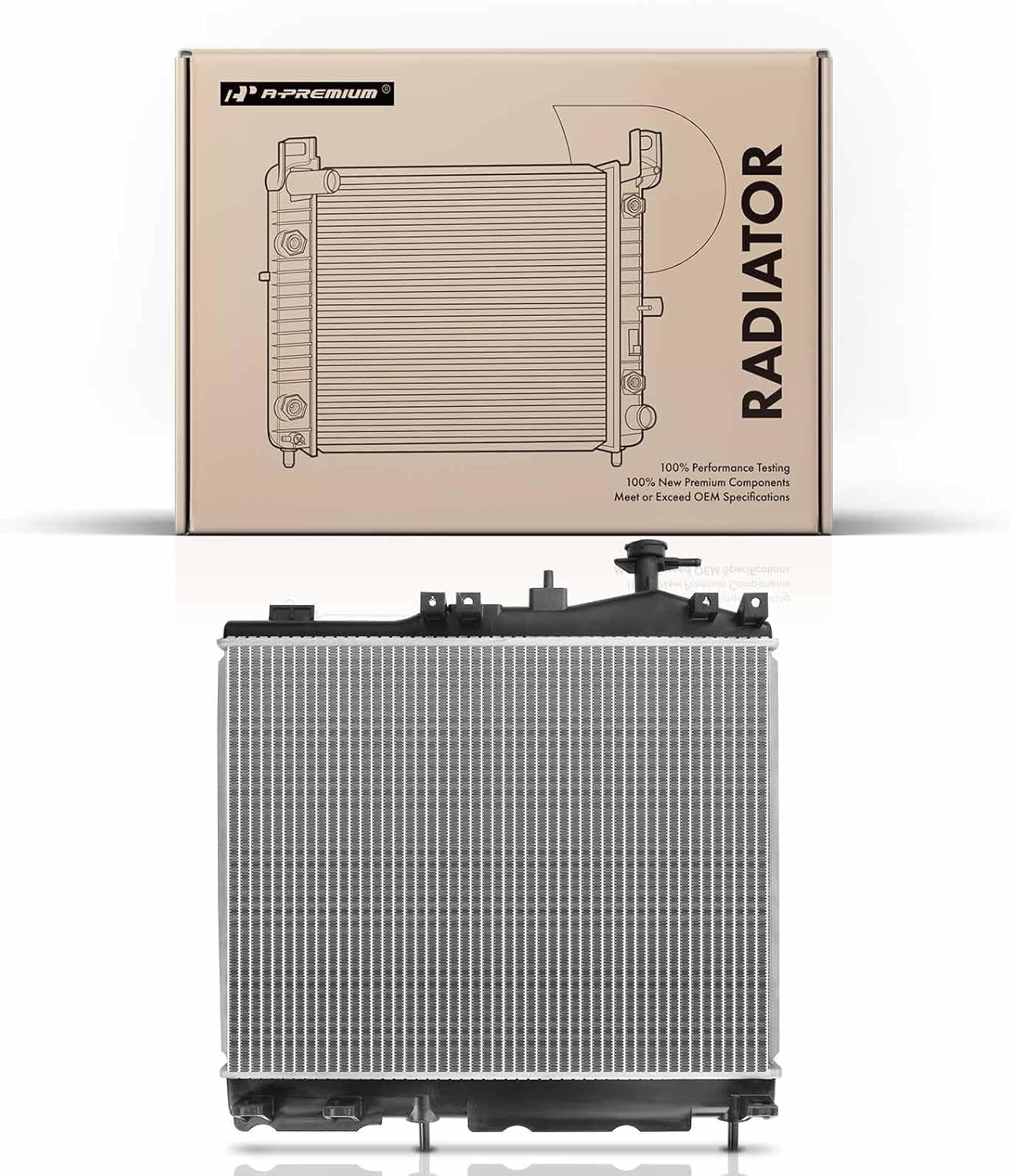 A-Premium Engine Coolant Radiator Assembly Compatible with Mitsubishi Mirage 2014-2022, Mirage G4 2017-2022, L3 1.2L, Replace# 1350A670