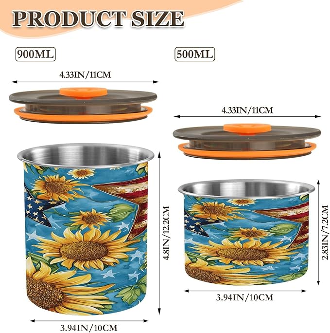 ALAZA Blossom Sunflower Star Flower Coffee Canister 17oz miniatura 3