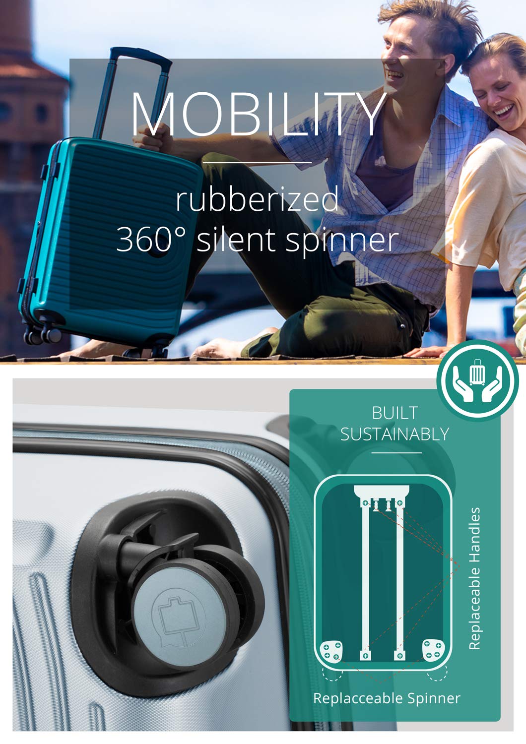 Hauptstadtkoffer Mitte - Großer Hartschalenkoffer, TSA, 4 Rollen, Check-In Gepäck mit 8 cm Volumenerweiterung, 77cm, 130 Liter, Pool Blue