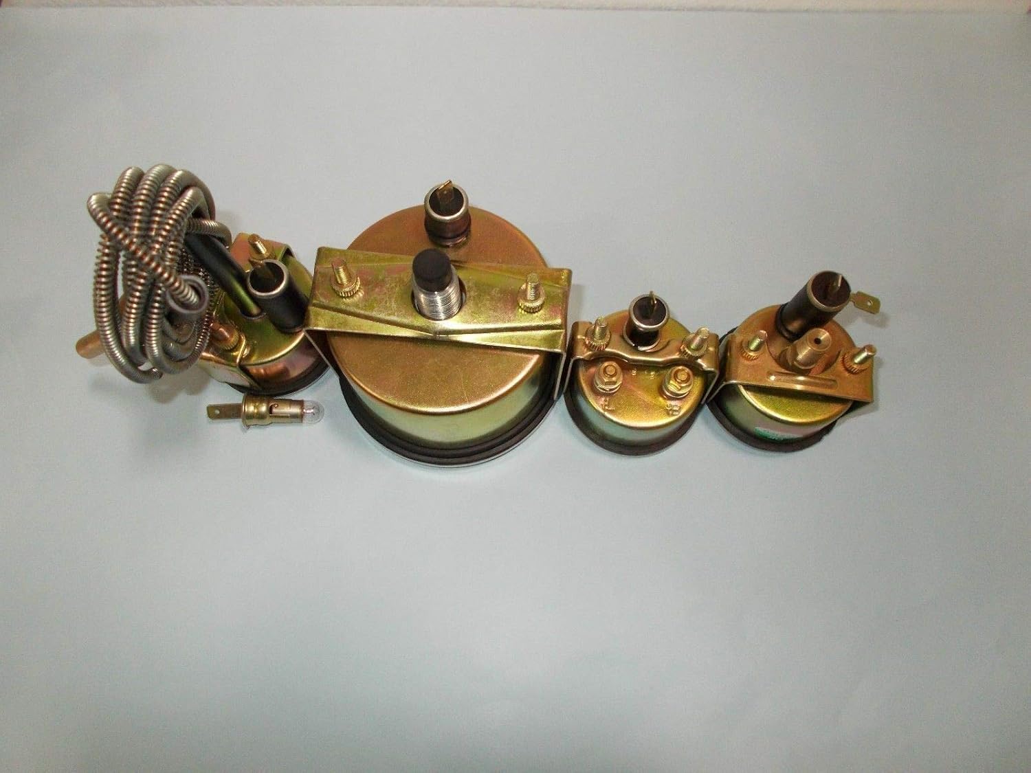 FD Tractor Temp Amp Oil Tach Gauge Set for Mod 600 700 800 900 1800 2000 4000 in Chrome bezel