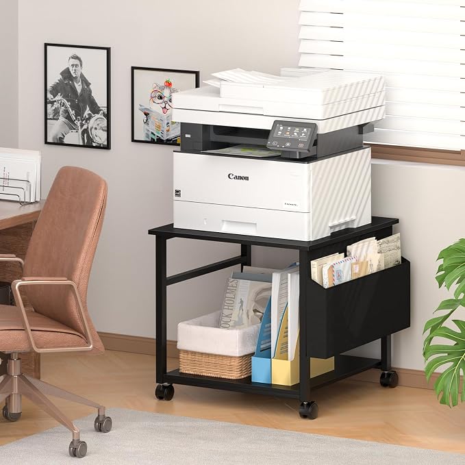 Soporte grande para impresora Lerliuo negro con almacenamiento miniatura 3