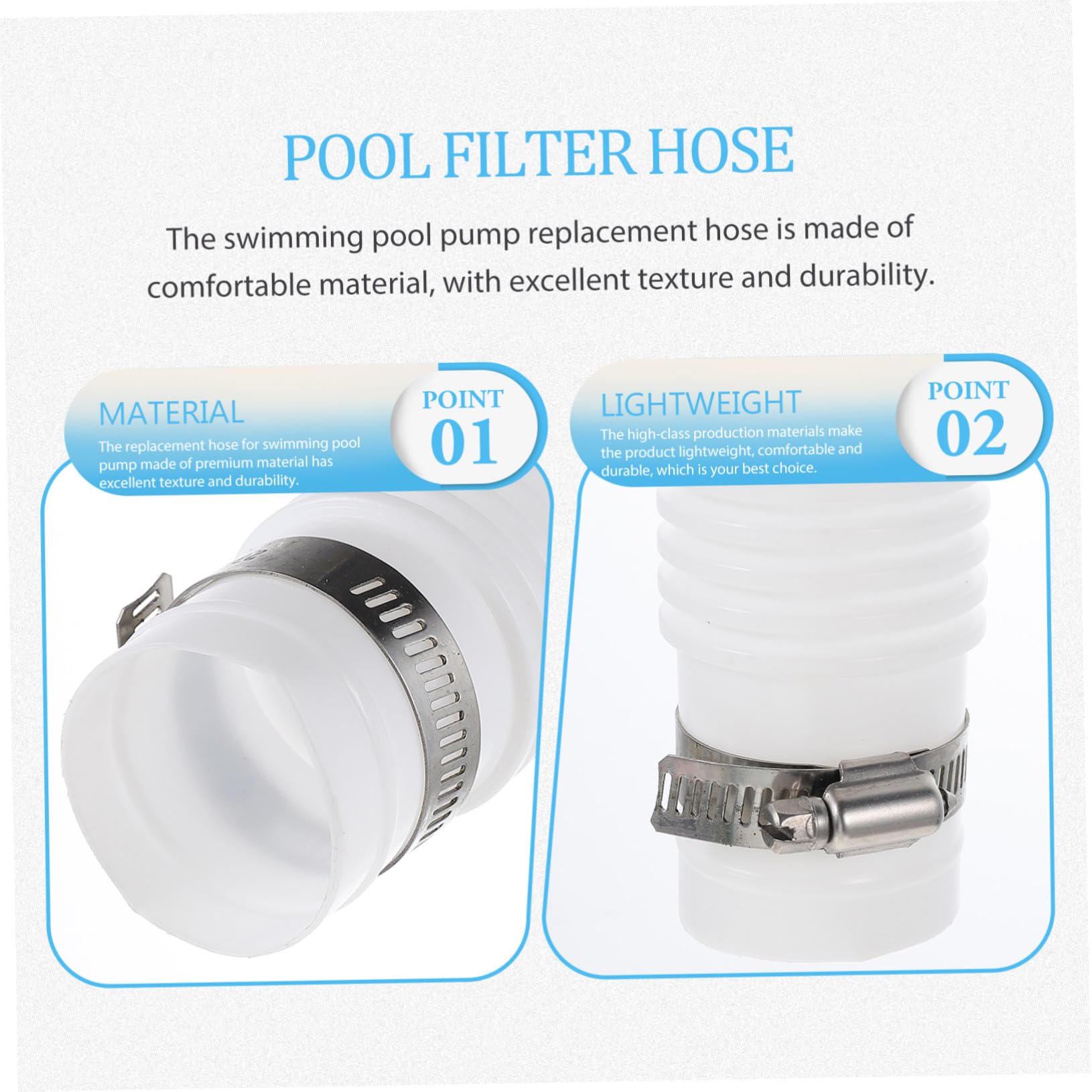 Schwimmbadschlauch Pool Ersatzschlauch Mit Klemmen Aus Flexiblem Langlebigem Material Für Filterpumpen Kompatibel Zubehör Für Innen Pools
