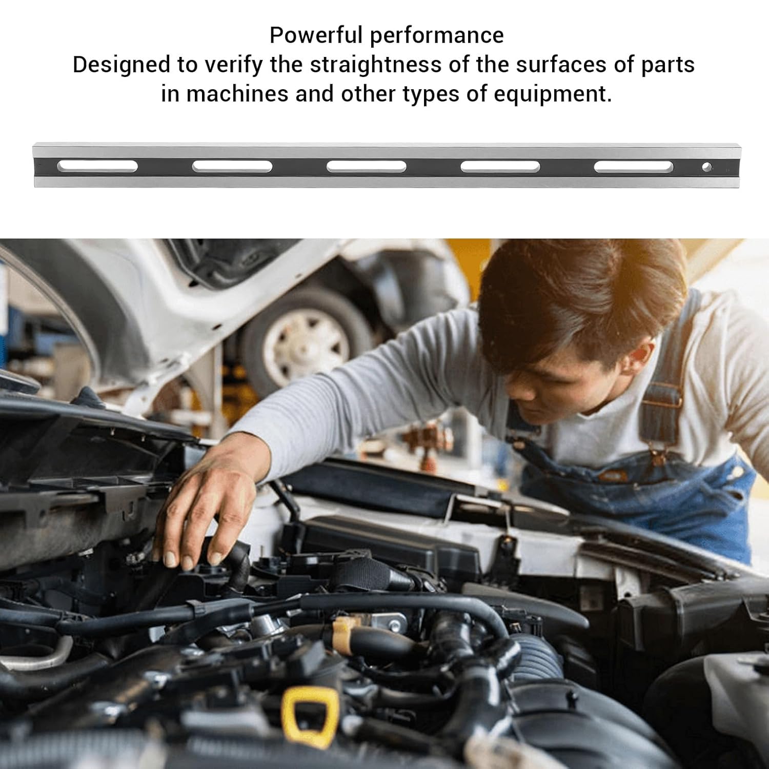 Straight Edge Tool, 24 Inch Machinist Straight Edge with 0.001'' Tolerance for Checking Cylinder Heads and Engine Blocks