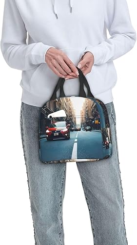 Miniatura 9 de Lonchera de trabajo, bolsa de almuerzo roja para automóvil y bicicleta, para mujeres y hombres, contenedor de almuerzo aislado reutilizable de gran