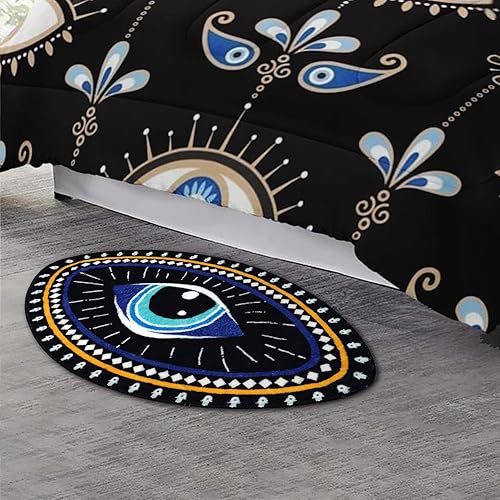 Miniatura 7 de Alfombra de baño de ojo malvado, suave, absorbente, antideslizante, alfombra de baño para niños, alfombra de microfibra copetuda para ducha, tapete