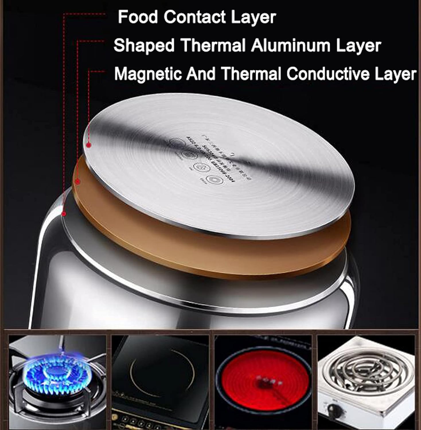 Large Capacity High Pressure Cooker,Stainless Steel Explosion-Proof High Pressure Cooking Pot Non-Stick Cooker Suitable for Induction Cooker Gas (Color : Silver, Size : 50L)