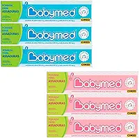 Kit 6 unidades Babymed 3 Azul / 3 Rosa - Creme Protetor para Pele Infantil - Previne Assaduras - Kit de Creme Protetor para Pele Infantil