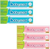 Kit 6 unidades Babymed 3 Azul / 3 Rosa - Creme Protetor para Pele Infantil - Previne Assaduras - Kit de Creme Protetor para Pele Infantil