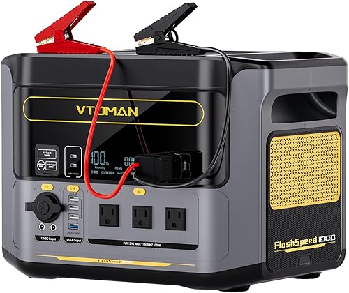 Miniatura 10 de VTOMAN Estación de energía portátil FlashSpeed 600, batería LiFePO4 de 499 Wh, 600 W CA (pico de 1200 W)/salida USB-C de 100 W, generador solar