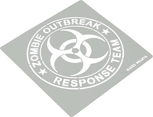 Miniatura 2 de Aleks Melnyk No.69 Biohazard, Zombie Outbreak Response Team Plantilla de metal para quema de madera, decoración de residuos tóxicos, signo